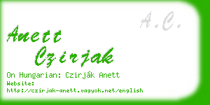 anett czirjak business card